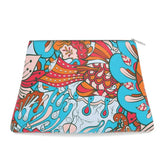 Vibrant Inia Clutch Bag – 100% Nappa Leather with Marine-Inspired Artistic Pattern - Retro Psychedelic - Bold and Vibrant Chic - Blissfully Brand